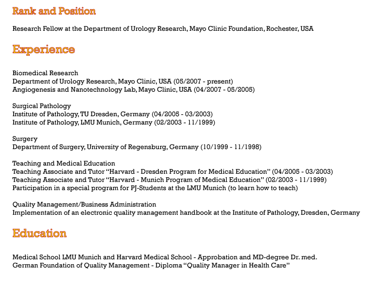 curriculum vitae
